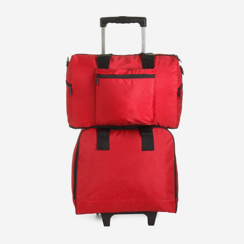 Travel Basic WDB 2-in-1 Wheeled Duffel Bag in Red