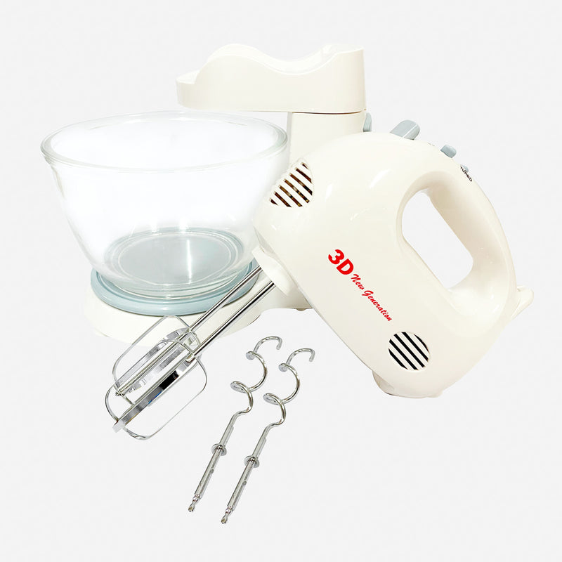 3D TSK-942GST Portable Stand Mixer with Glass Mixing Bowl