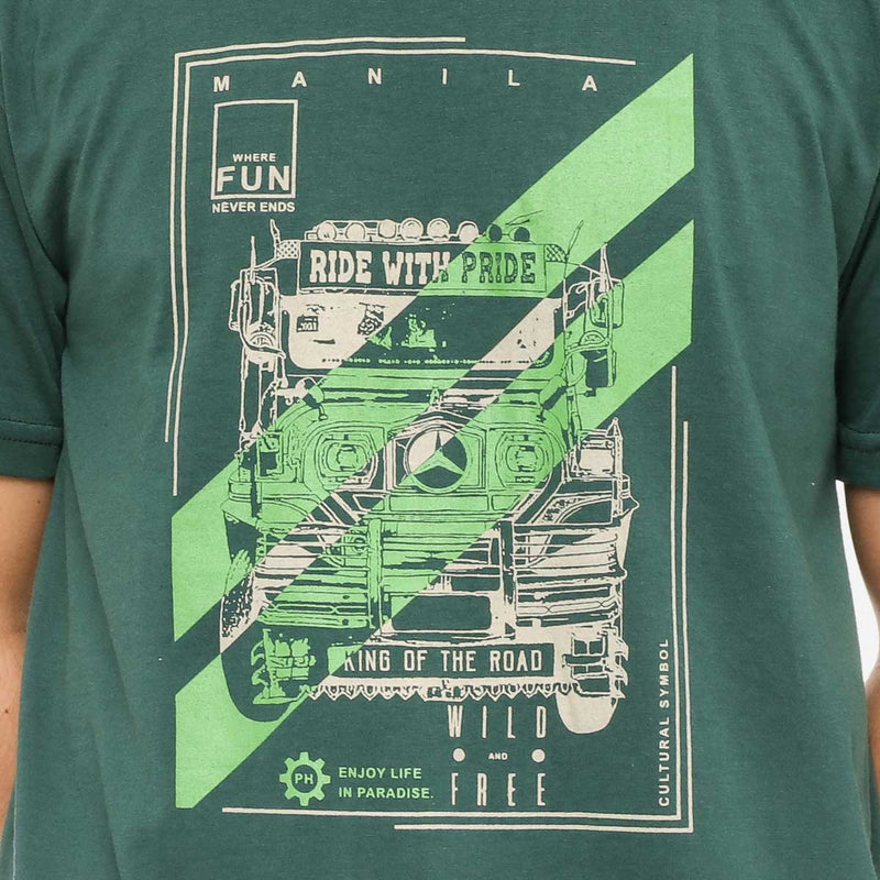 MENSCLRTSW/GREEN/M/NODIM KAMISA BY KULTURA MENS GRAPHIC TEE