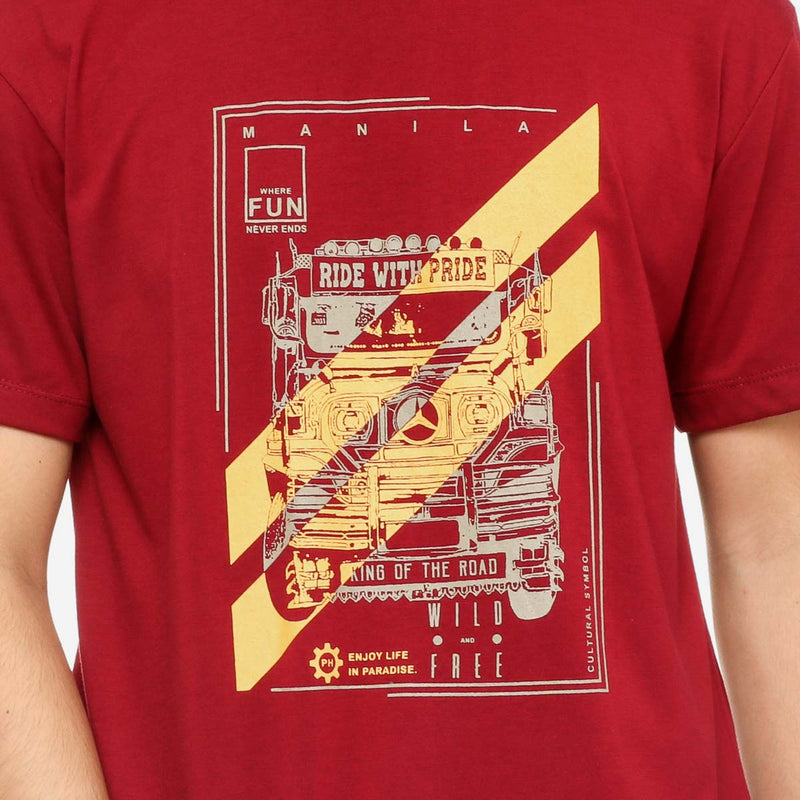 MENSCLRTSW/RED/L/NODIM KAMISA BY KULTURA MENS GRAPHIC TEE