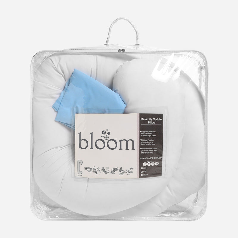 Bloom Maternity Cuddle Pillow with Case _ Blue