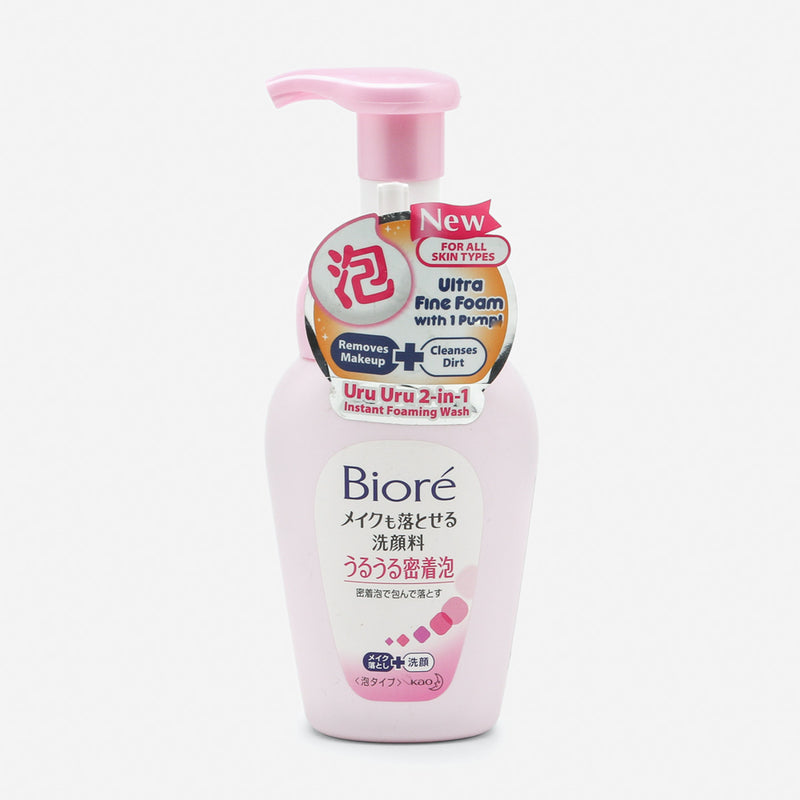 Biore Uru Uru 2-in-1 Instant Foaming Wash 160 mL