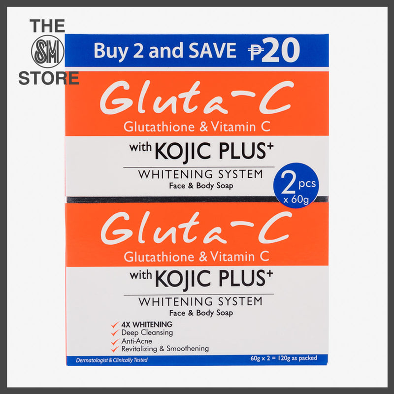 Gluta-C 2-pack Kojic Plus+ Face and Body Soap 60g