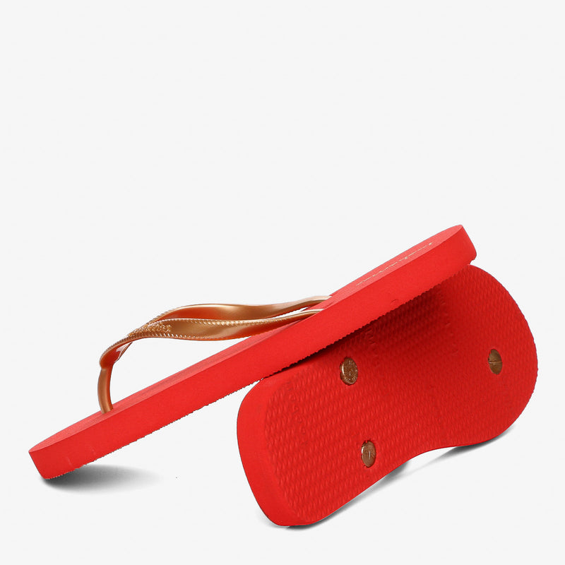 TOEBERRIES/RED/10/NODIM TOEBERRIES NEW YORK GOLD RUBBER SLIPPERS