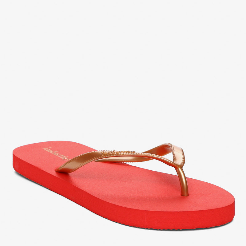 TOEBERRIES/RED/10/NODIM TOEBERRIES NEW YORK GOLD RUBBER SLIPPERS