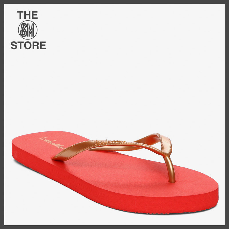 TOEBERRIES/RED/10/NODIM TOEBERRIES NEW YORK GOLD RUBBER SLIPPERS