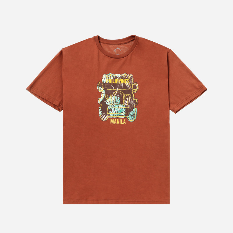 MENSCLRTSD/RUST/S/NODIM KAMISA BY KULTURA MENS GRAPHIC JEEP TEE