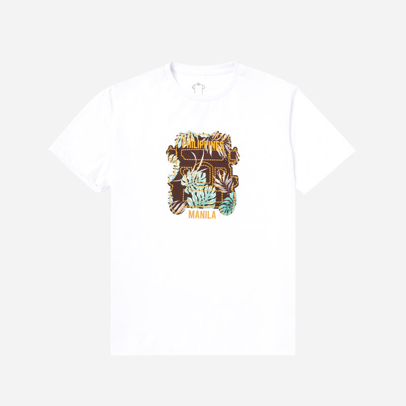 MENSCLRTSD/WHITE/S/NODIM KAMISA BY KULTURA MENS GRAPHIC JEEP TEE