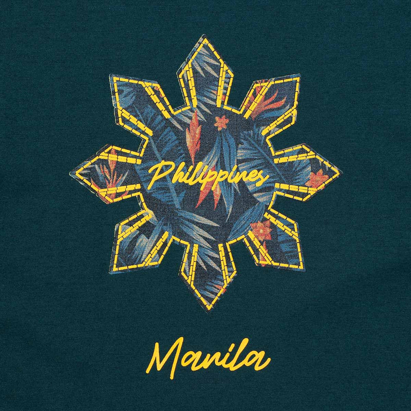 MENSCLRTSF/GREEN/M/NODIM KAMISA BY KULTURA MENS GRAPHIC SUN AND STAR TEE