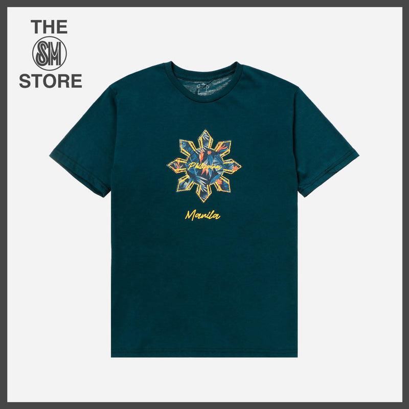 MENSCLRTSF/GREEN/M/NODIM KAMISA BY KULTURA MENS GRAPHIC SUN AND STAR TEE