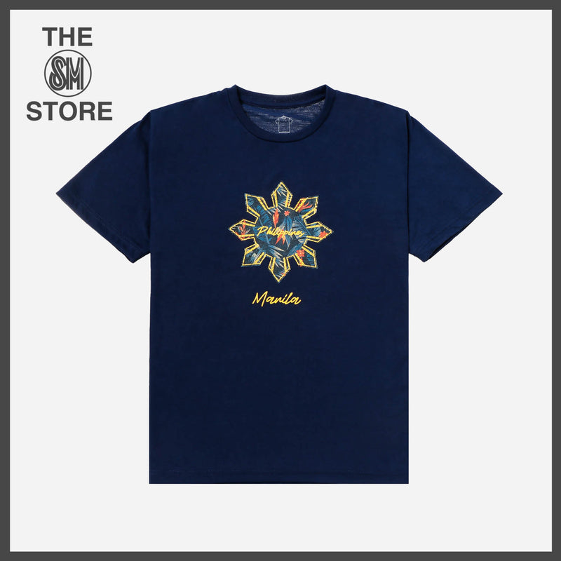 MENSCLRTSF/NAVYB/S/NODIM KAMISA BY KULTURA MENS GRAPHIC SUN AND STAR TEE