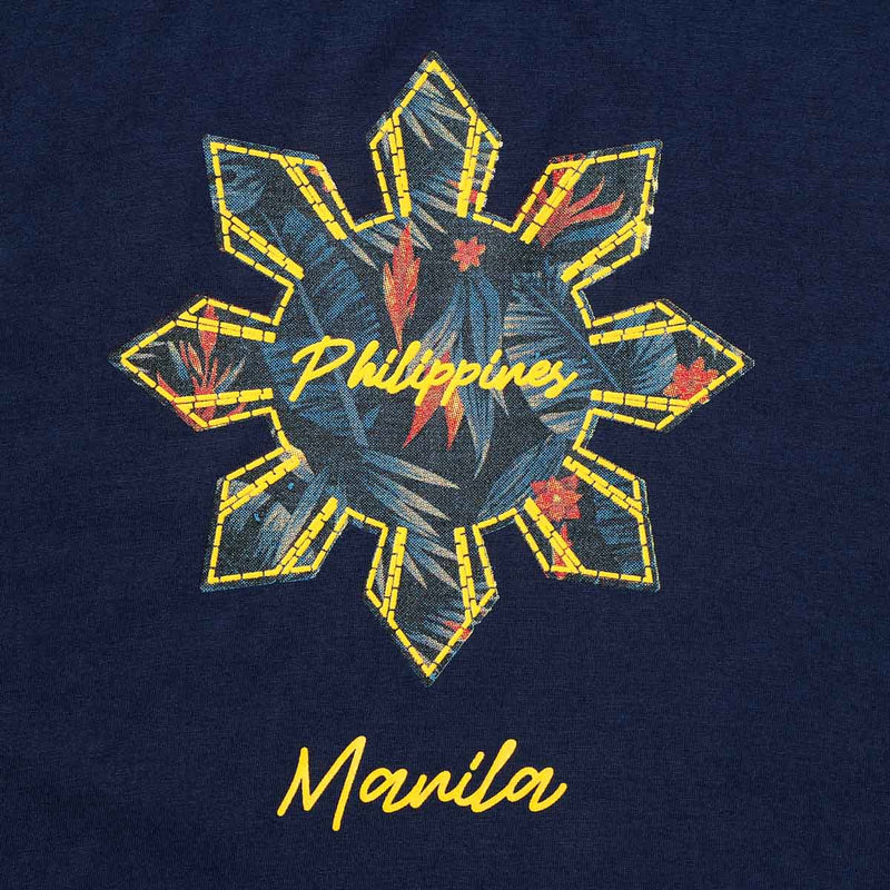 MENSCLRTSF/NAVYB/S/NODIM KAMISA BY KULTURA MENS GRAPHIC SUN AND STAR TEE