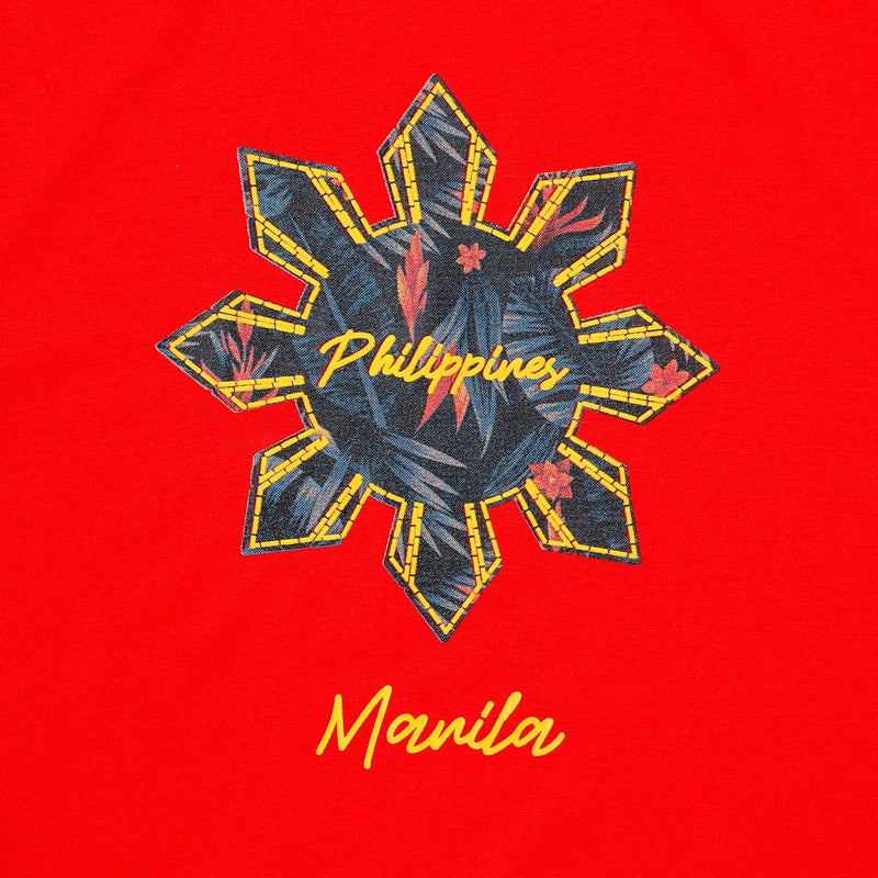 MENSCLRTSF/RED/S/NODIM KAMISA BY KULTURA MENS GRAPHIC SUN AND STAR TEE