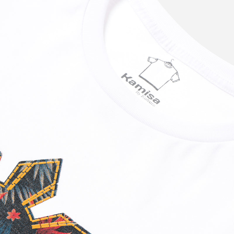 MENSCLRTSF/WHITE/M/NODIM KAMISA BY KULTURA MENS GRAPHIC SUN AND STAR TEE