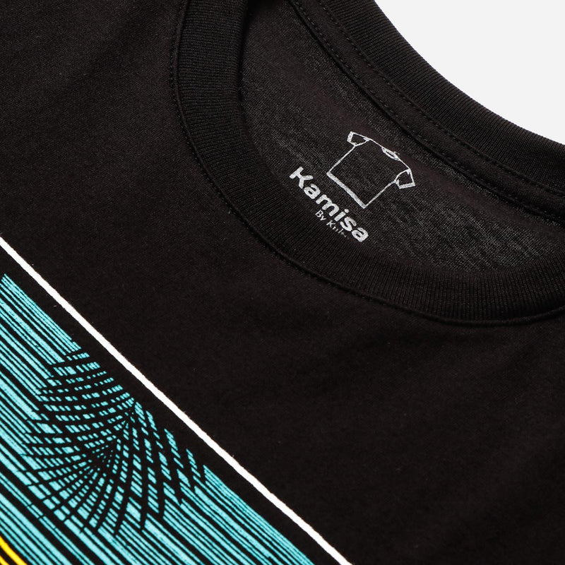 MENSCLRTSS/BLACK/S/NODIM KAMISA BY KULTURA MENS GRAPHIC TEE