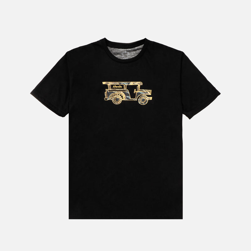 MENSCLRTSF/BLACK/M/NODIM KAMISA BY KULTURA MENS GRAPHIC JEEP TEE