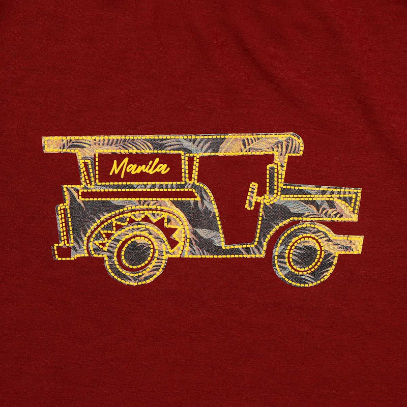 MENSCLRTSF/MAROO/L/NODIM KAMISA BY KULTURA MENS GRAPHIC JEEP TEE