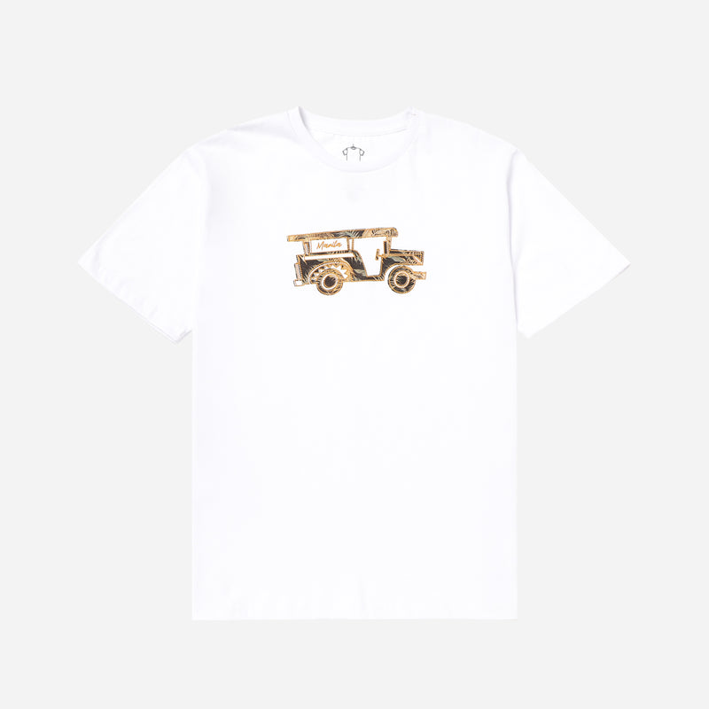 MENSCLRTSF/WHITE/L/NODIM KAMISA BY KULTURA MENS GRAPHIC JEEP TEE