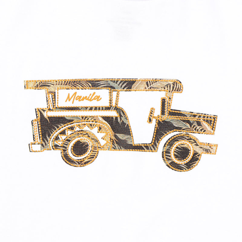 MENSCLRTSF/WHITE/L/NODIM KAMISA BY KULTURA MENS GRAPHIC JEEP TEE