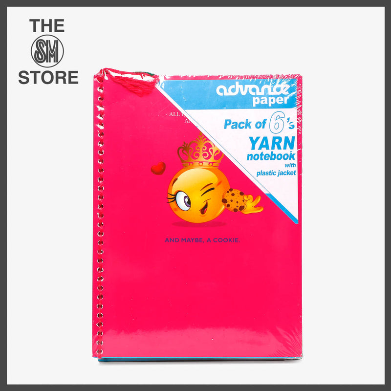 Advance 6-Pack Yarn-Bound Notebook Set with Plastic Jacket _ Emoticon