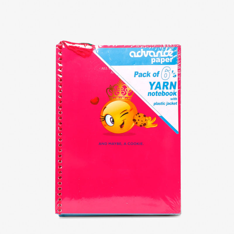 Advance 6-Pack Yarn-Bound Notebook Set with Plastic Jacket _ Emoticon