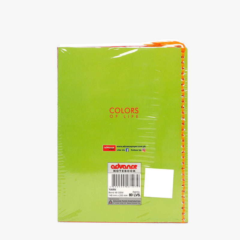 Advance 6-Pack Yarn-Bound Notebook Set with Plastic Jacket _ Colors of Life