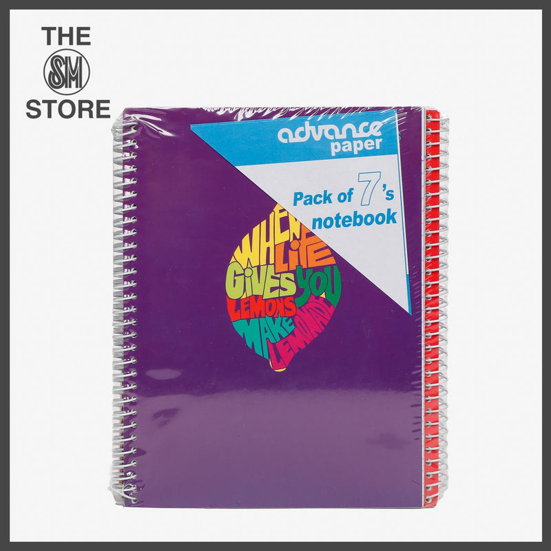 Advance 7-Pack Spiral Notebook Set with Plastic Jacket _ Colors of Life