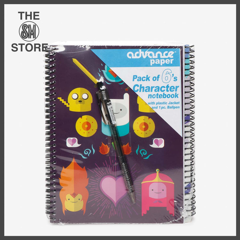 Advance 6-Pack Spiral Notebook Set with Plastic Jacket and Pen _ Adventure Time