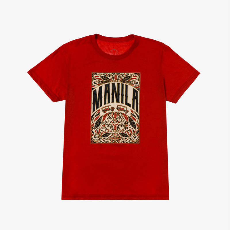 MENSCLRTSM/RED/L/NODIM KAMISA BY KULTURA MENS MANILA GRAPHIC TEE