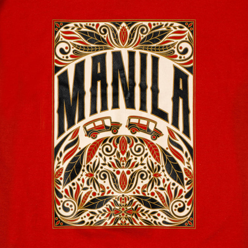 MENSCLRTSM/RED/L/NODIM KAMISA BY KULTURA MENS MANILA GRAPHIC TEE