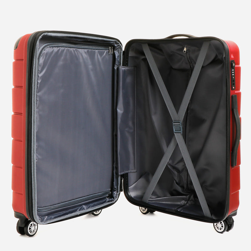 Travel Basic Argen 24-Inch Hard Case Luggage in Red