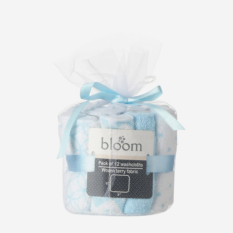 Bloom 12-Pack Washcloth Set 8x8in. _ Light Blue