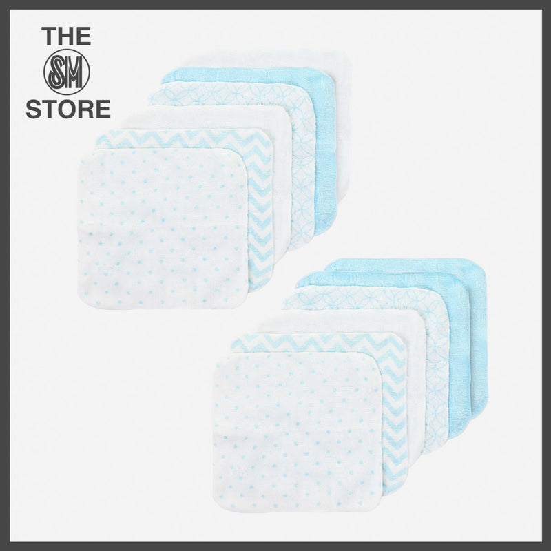 Bloom 12-Pack Washcloth Set 8x8in. _ Light Blue