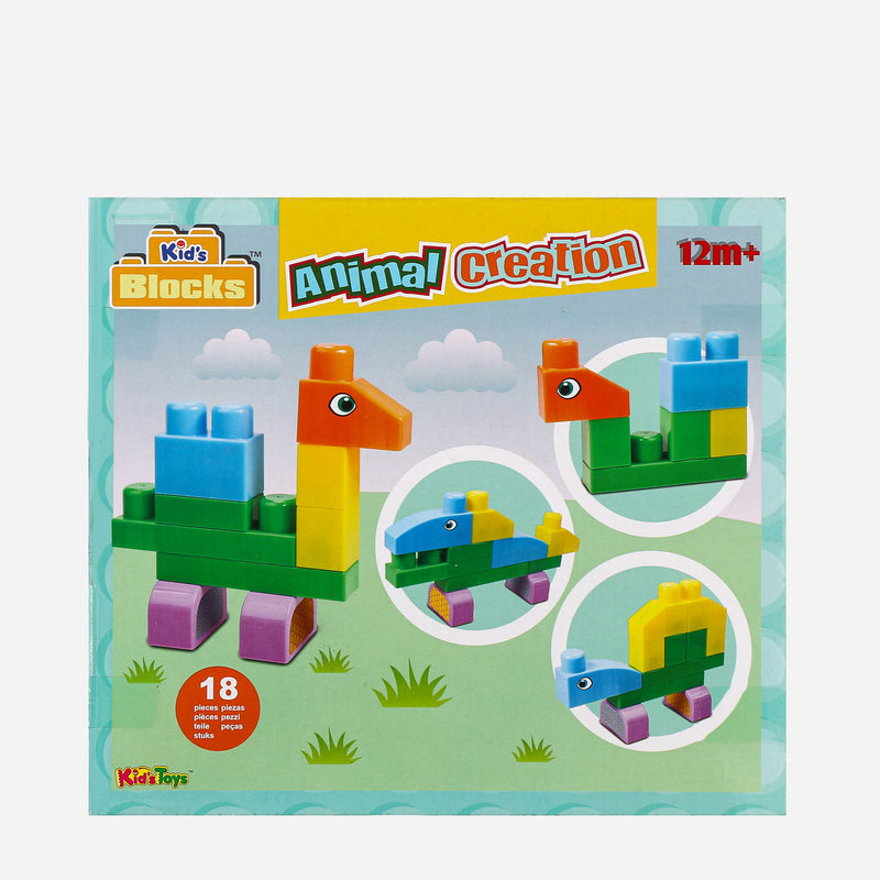 Toy Kingdom 18-Pack Animal Creation Building Blocks Set