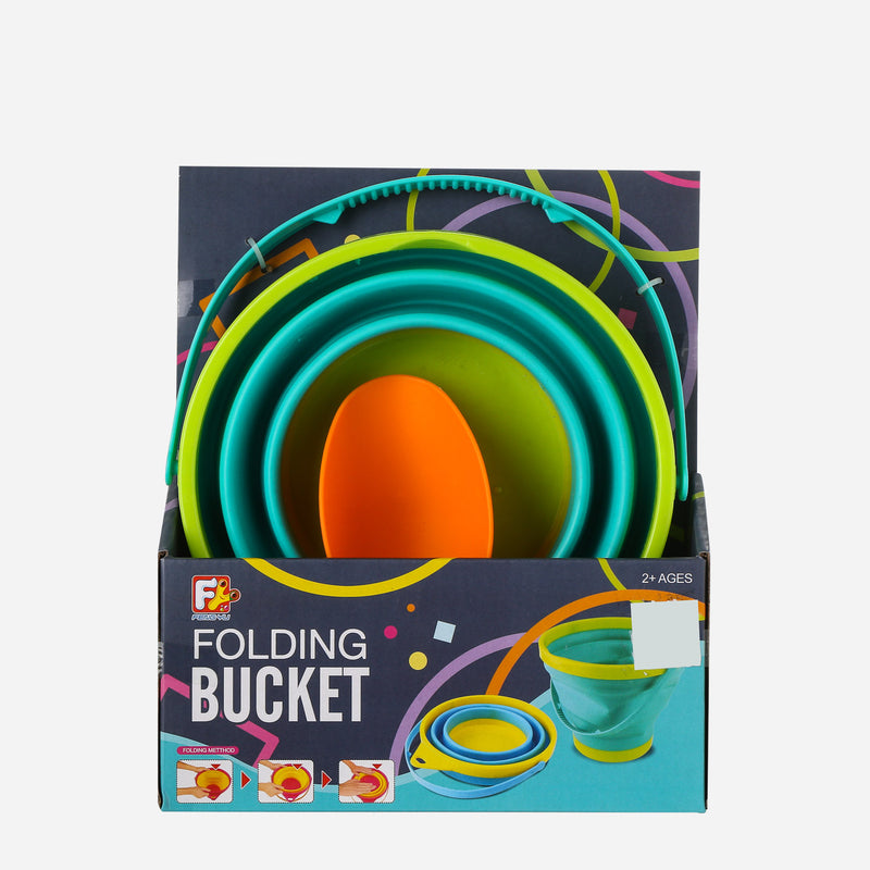 Toy Kingdom Folding Bucket with Shovel _ Green