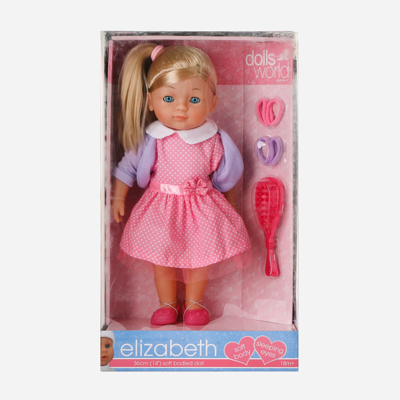 Toy Kingdom Dolls World Classic Elizabeth Soft Bodied Doll 14in.